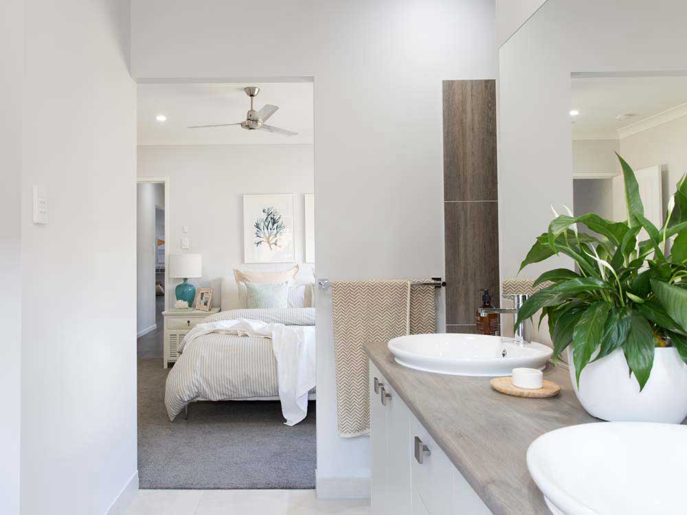 A beautiful open plan ensuite leading to a generous master s